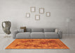 Machine Washable Oriental Orange Industrial Area Rugs in a Living Room, wshurb3095org