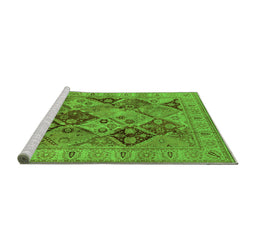 Sideview of Machine Washable Oriental Green Industrial Area Rugs, wshurb3095grn