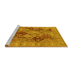 Sideview of Machine Washable Oriental Yellow Industrial Rug, wshurb3095yw