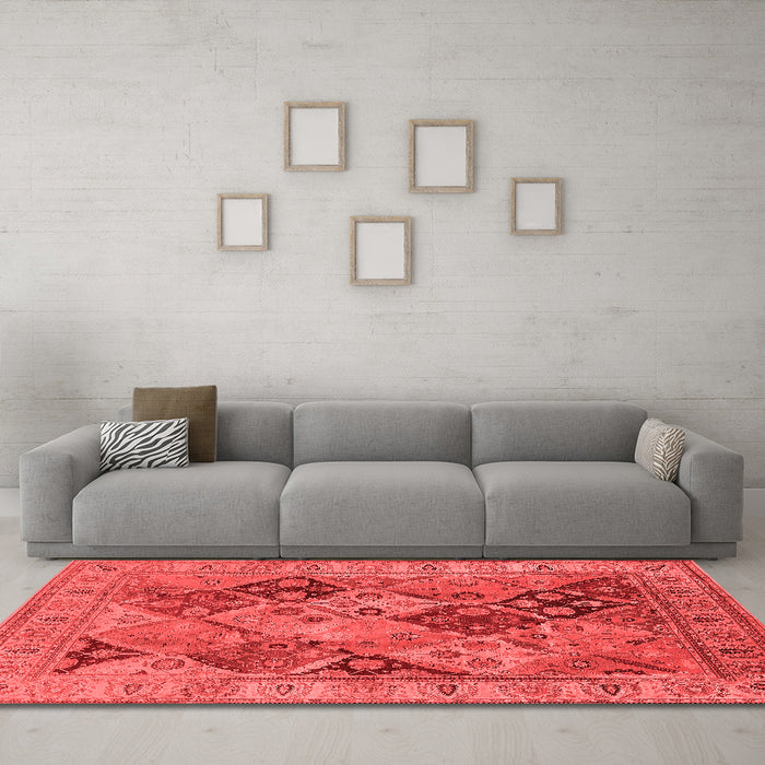Industrial Red Washable Rugs