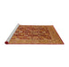 Sideview of Machine Washable Industrial Modern Orange Rug, wshurb3096