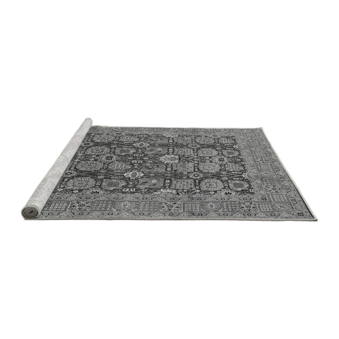 Sideview of Machine Washable Oriental Gray Industrial Rug, wshurb3096gry