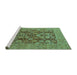 Sideview of Machine Washable Oriental Turquoise Industrial Area Rugs, wshurb3096turq