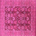 Square Machine Washable Oriental Pink Industrial Rug, wshurb3096pnk