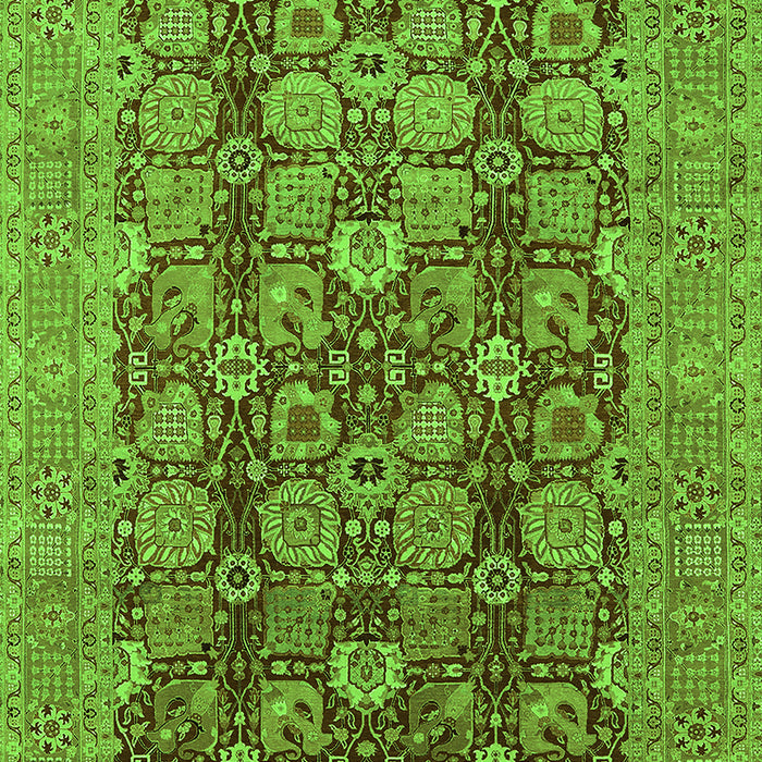 Machine Washable Oriental Green Industrial Area Rugs, wshurb3096grn