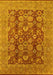 Machine Washable Oriental Yellow Industrial Rug, wshurb3096yw