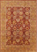 Mid-Century Modern Orange Oriental Rug, urb3096