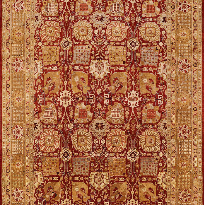 Mid-Century Modern Orange Oriental Rug, urb3096