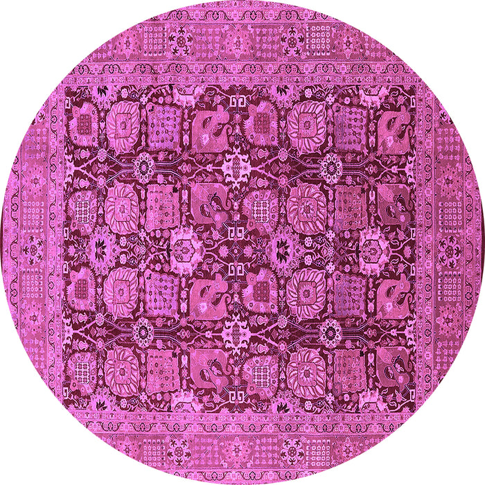 Round Machine Washable Oriental Purple Industrial Area Rugs, wshurb3096pur