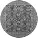 Round Oriental Gray Industrial Rug, urb3096gry