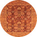 Round Oriental Orange Industrial Rug, urb3096org