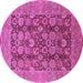 Round Oriental Purple Industrial Rug, urb3096pur