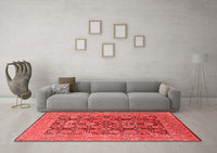 Machine Washable Oriental Red Industrial Rug, wshurb3096red