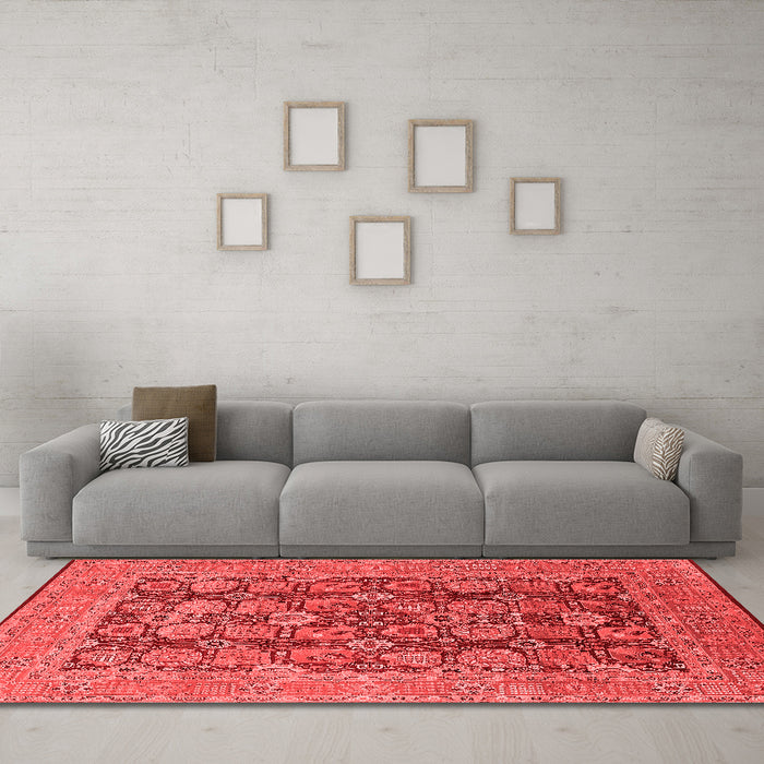 Industrial Red Washable Rugs