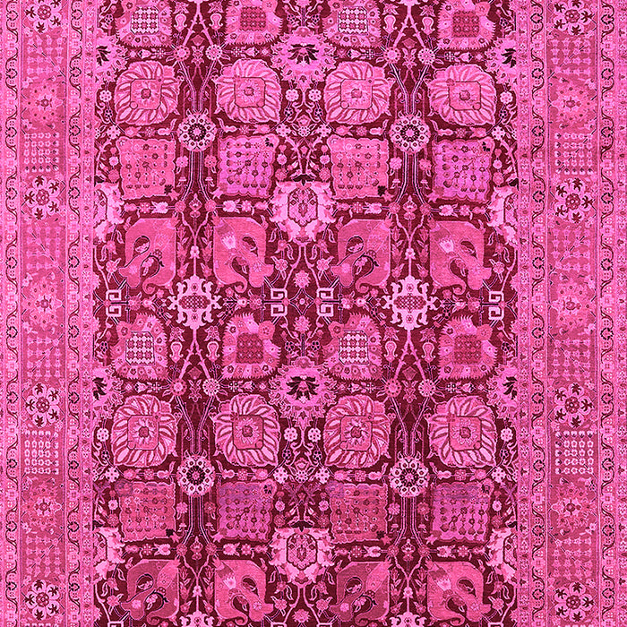 Machine Washable Oriental Pink Industrial Rug, wshurb3096pnk