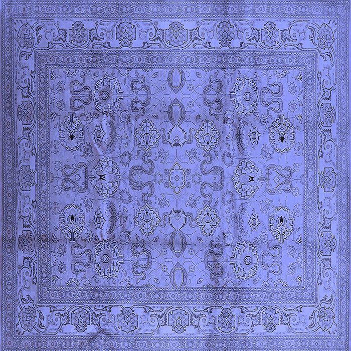 Square Oriental Blue Industrial Rug, urb3097blu