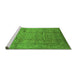 Sideview of Machine Washable Oriental Green Industrial Area Rugs, wshurb3097grn