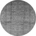 Round Oriental Gray Industrial Rug, urb3097gry