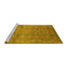 Sideview of Machine Washable Oriental Yellow Industrial Rug, wshurb3097yw