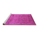 Sideview of Machine Washable Oriental Pink Industrial Rug, wshurb3097pnk