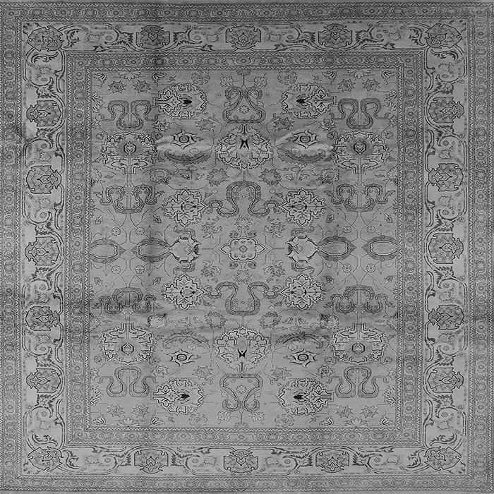 Square Machine Washable Oriental Gray Industrial Rug, wshurb3097gry