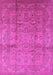 Machine Washable Oriental Pink Industrial Rug, wshurb3097pnk