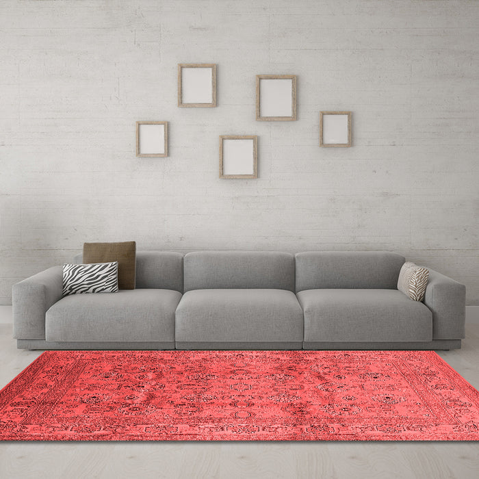 Industrial Red Washable Rugs