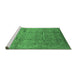 Sideview of Machine Washable Oriental Emerald Green Industrial Area Rugs, wshurb3097emgrn