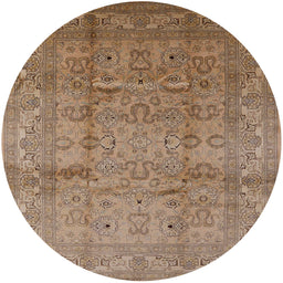 Round Machine Washable Industrial Modern Light Copper Gold Rug, wshurb3097