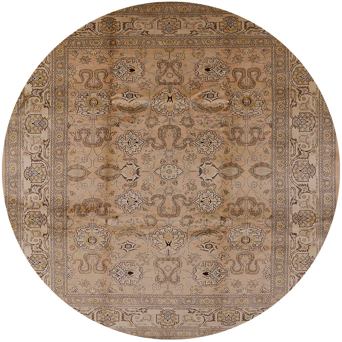 Round Machine Washable Industrial Modern Light Copper Gold Rug, wshurb3097