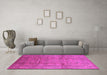 Machine Washable Oriental Pink Industrial Rug in a Living Room, wshurb3097pnk