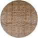 Round Mid-Century Modern Light Copper Gold Oriental Rug, urb3097