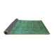 Sideview of Oriental Turquoise Industrial Rug, urb3097turq