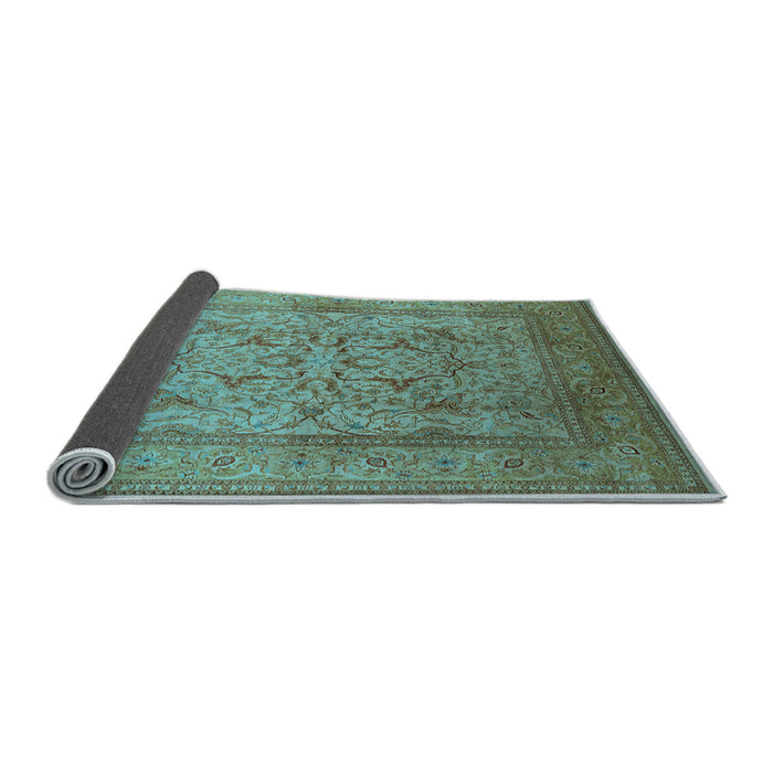 Sideview of Oriental Light Blue Industrial Rug, urb3098lblu