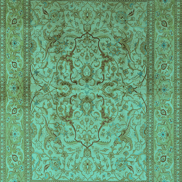 Machine Washable Oriental Turquoise Industrial Area Rugs, wshurb3098turq