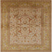 Square Mid-Century Modern Brown Sand Brown Oriental Rug, urb3098