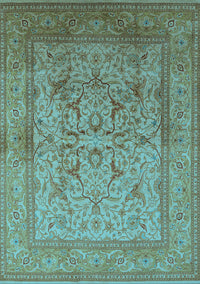 Oriental Light Blue Industrial Rug, urb3098lblu