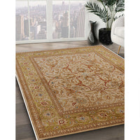 Mid-Century Modern Brown Sand Brown Oriental Rug, urb3098