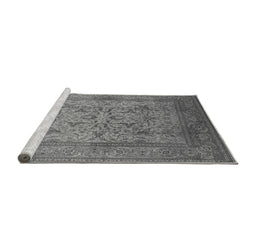 Sideview of Machine Washable Oriental Gray Industrial Rug, wshurb3098gry