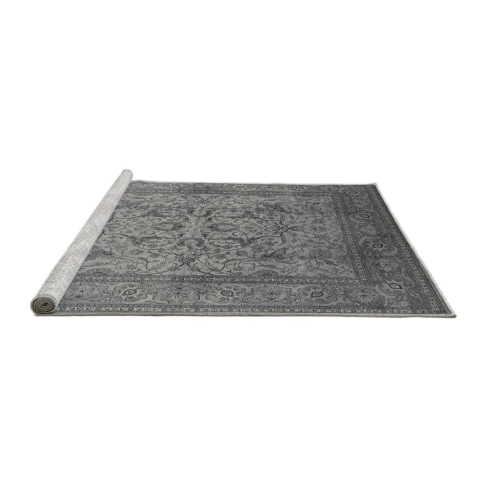 Sideview of Machine Washable Oriental Gray Industrial Rug, wshurb3098gry