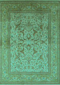 Oriental Turquoise Industrial Rug, urb3098turq