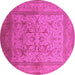 Round Oriental Pink Industrial Rug, urb3098pnk