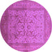 Round Oriental Purple Industrial Rug, urb3098pur