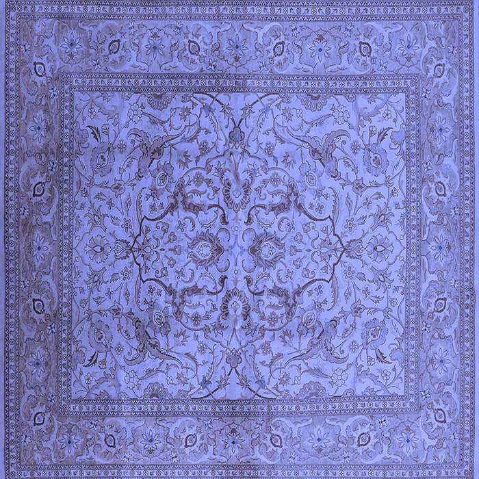 Square Machine Washable Oriental Blue Industrial Rug, wshurb3098blu