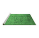 Sideview of Machine Washable Oriental Emerald Green Industrial Area Rugs, wshurb3098emgrn