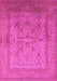 Machine Washable Oriental Pink Industrial Rug, wshurb3098pnk