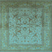 Square Oriental Light Blue Industrial Rug, urb3098lblu