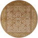 Round Mid-Century Modern Brown Sand Brown Oriental Rug, urb3098