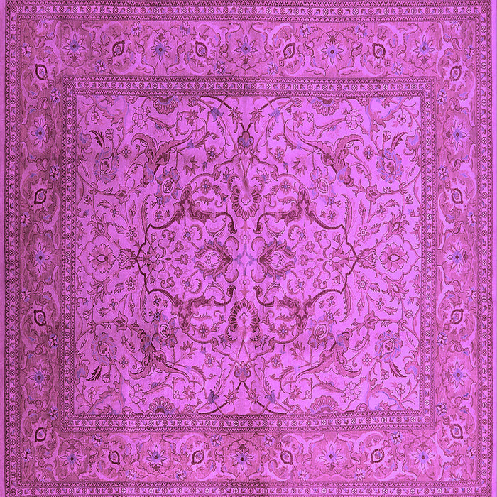 Square Machine Washable Oriental Purple Industrial Area Rugs, wshurb3098pur