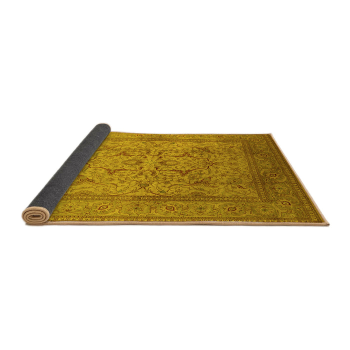 Sideview of Oriental Yellow Industrial Rug, urb3098yw